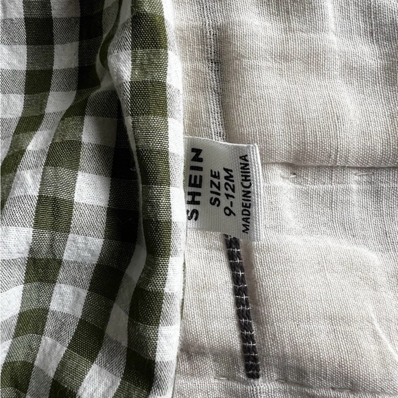 Baby Green and White Gingham Romper - Picture 3 of 3